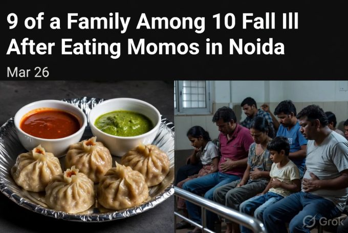 “momos street food India”, “food poisoning hospital India”, “Noida street food stall”