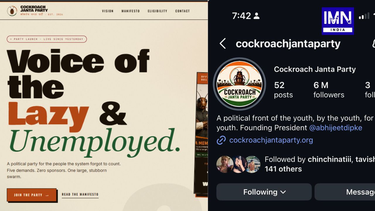 Cockroach Janta Party, CJP India, Abhijeet Dipke, CJI Surya Kant cockroach remark, Cockroach Janta Party manifesto, India Gen Z politics, NEET 2026 paper leak, Indian youth unemployment, CJP 6 million followers, Main Bhi Cockroach