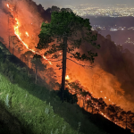 Forest Fire Near Kasauli Air Force Station as IAF helicopters conduct firefighting operations
