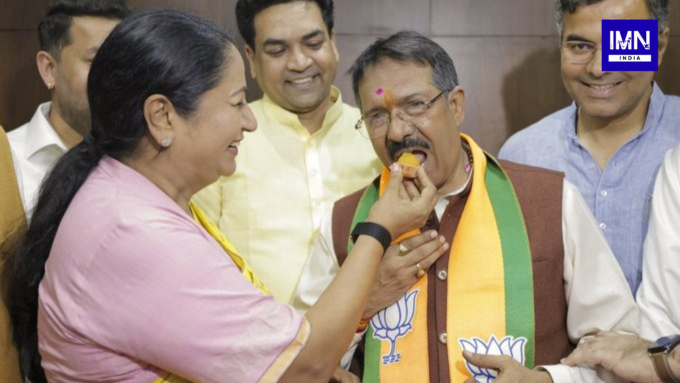 Harsh Deep Malhotra taking charge as Delhi BJP president at Delhi BJP office