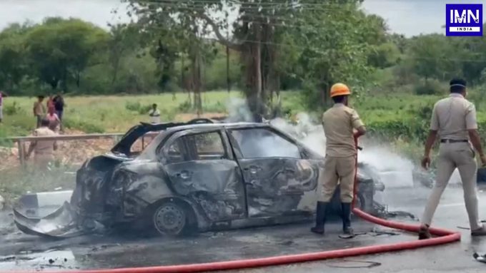 Tumakuru Car Explosion Case: Man Dies, Woman Stabbed in Cab Attack Near Karnataka