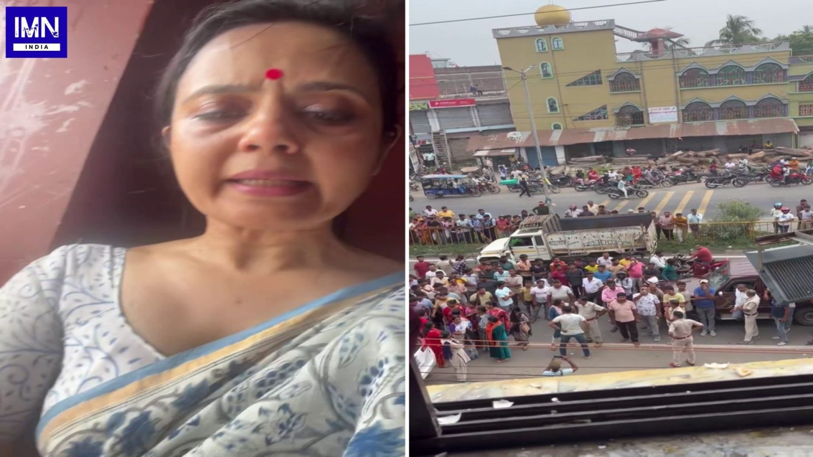 Mahua Moitra Egg Attack: TMC MP Targeted With Eggs, Brinjals in Krishnanagar Amid Protests