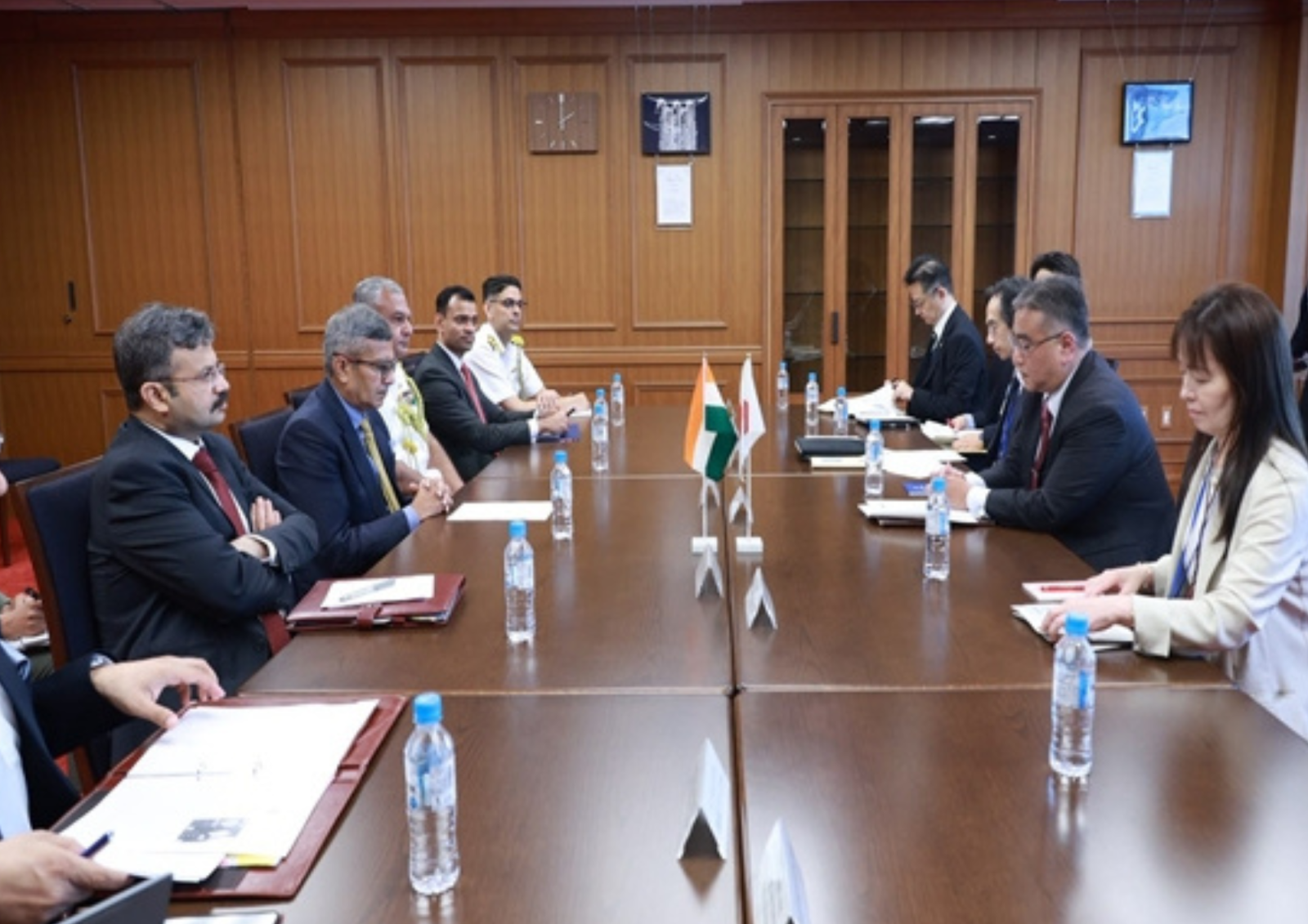 Indian and Japanese delegations during the 8th India Japan Defence Policy Dialogue held in Tokyo.