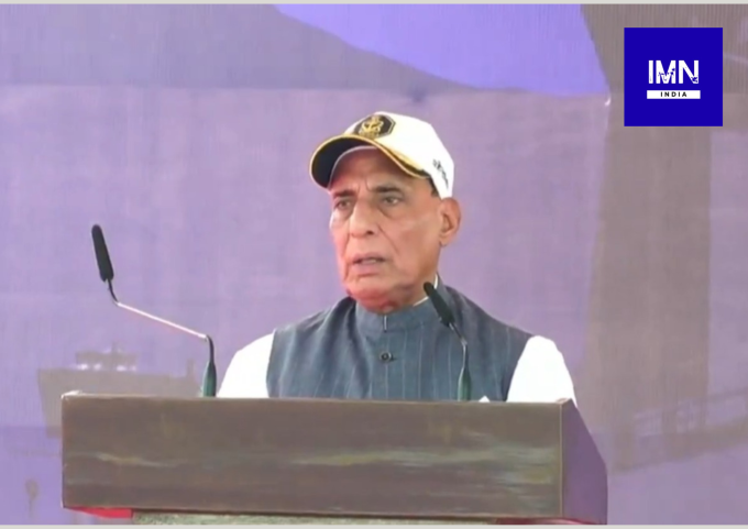 INS Mahendragiri commissioned into the Indian Navy in Visakhapatnam in the presence of Defence Minister Rajnath Singh.