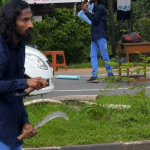 Man blocked national highway near Kota with a table, television and music system on the road