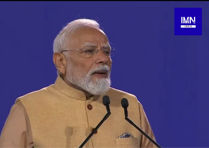 PM Modi addresses members of the Indian diaspora during a community event in Melbourne, Australia.