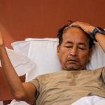 Sonam Wangchuk hunger strike protest site with supporters gathered