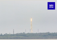Skyroot Aerospace's Vikram-1 rocket lifts off from Satish Dhawan Space Centre during Mission Aagaman, India's first private orbital launch.